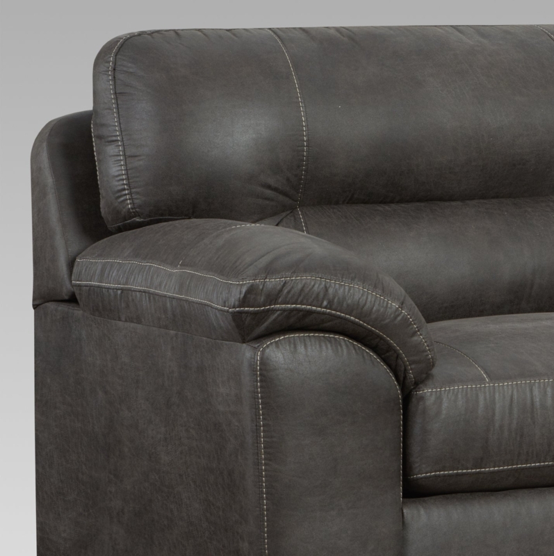 Charcoal Contemporary Sectional Sofa with Matching Ottoman