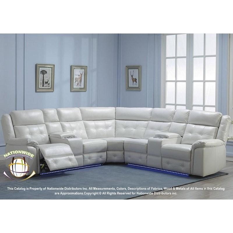 Charcoal Gray Reclining Sectional Sofa Pillow Top Arms Integrated Console