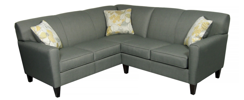 Charcoal Gray Sectional Sofa Low Profile Textured Weave Modern