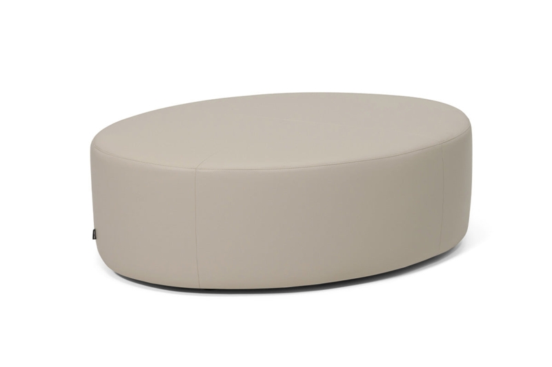 Charcoal Grey Oval Ottoman Modern Minimalist Tapered Legs