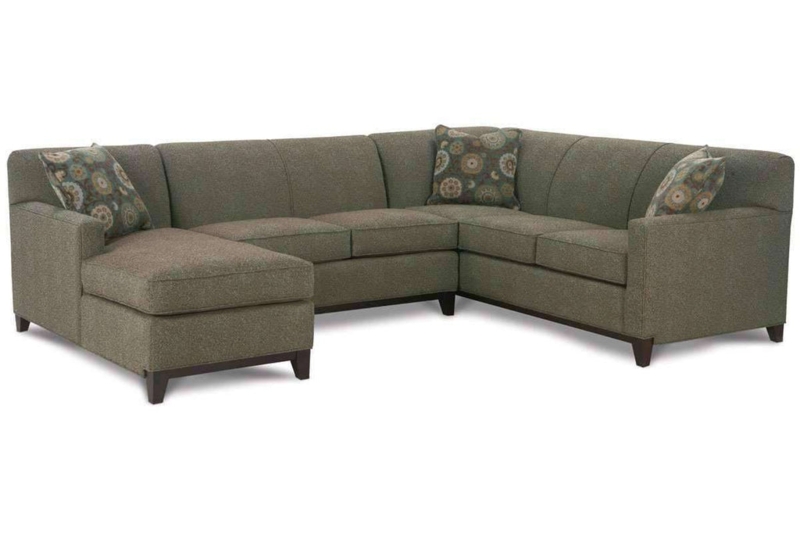 Charcoal Grey Sectional Sofa Chaise Lounge Track Arms Contemporary