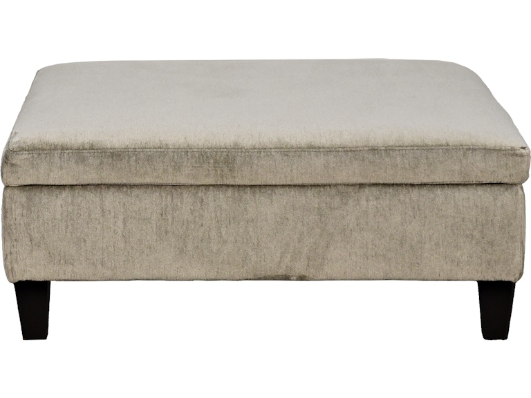 Charcoal Grey Storage Ottoman, Square Grid-Stitched