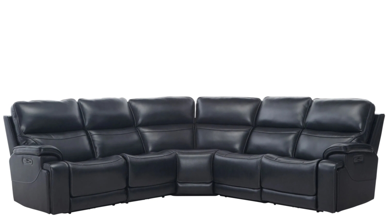 Charcoal Power Reclining Sectional Sofa with Storage Console Contemporary