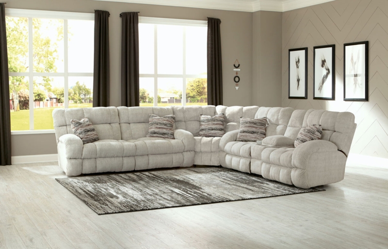 Charcoal Reclining Sectional L-Shaped, Modern Living Room Ideas