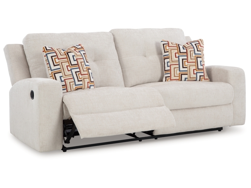 Charcoal Reclining Sofa with Drop-Down Console & Cup Holders