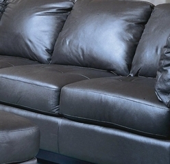 Chocolate Brown Leather-Like Sectional, Rolled Arms, Modular