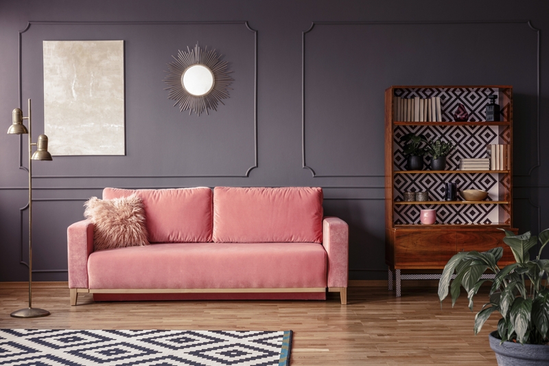 Chocolate Brown Microsuede Sectional Sofa With Square Arms