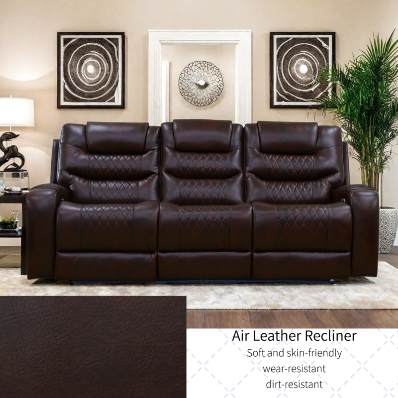 Cinematic Home Theater Living Room Set with Blue LED Base Lighting.