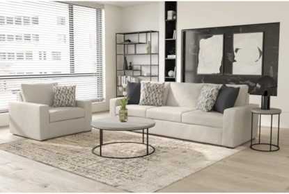 Coastal Living Room Set with Oversized Silhouette Furniture.