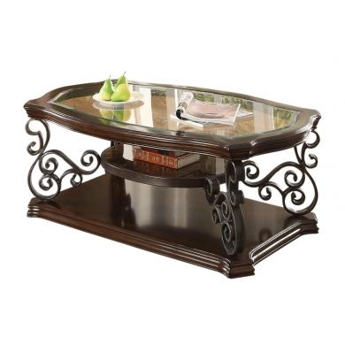 Coaster Coffee Table Ornate Metal Scrollwork 702448