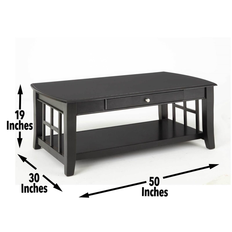 Coffee Table Asymmetrical Storage Single Drawer Wood Toned Functional