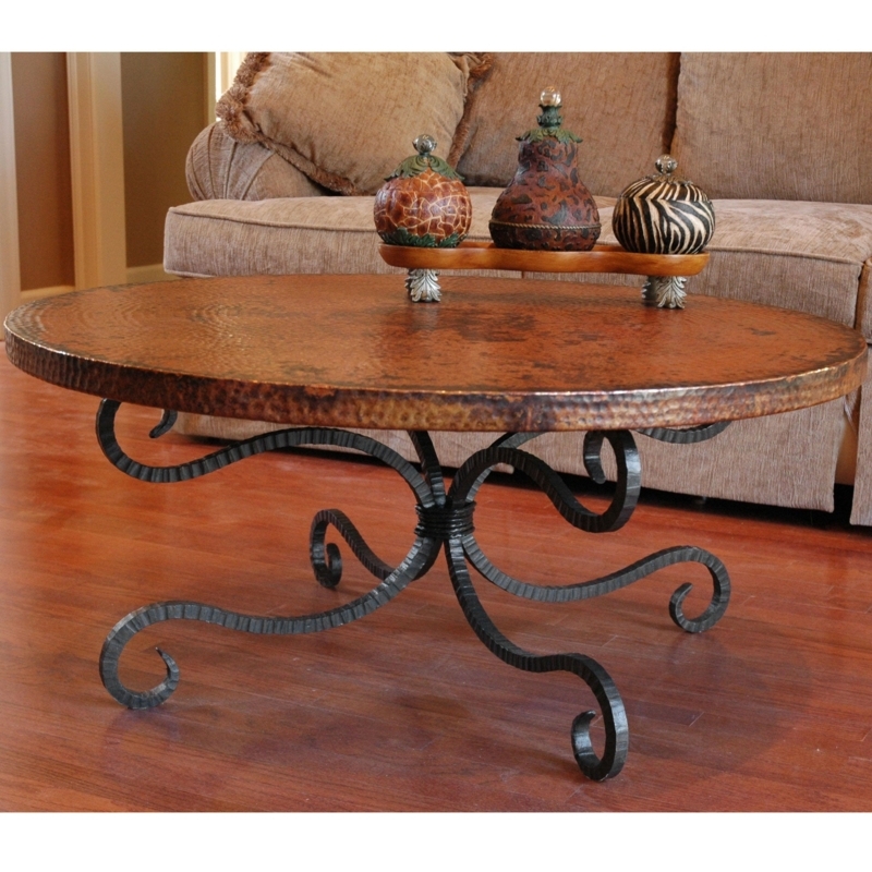 Coffee Table Base Wrought Iron Twisted Central Pillar Scrolls