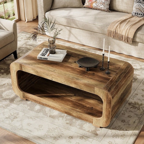 Coffee Table Farmhouse Rustic Lift Top X-Brace Hidden Storage Brown