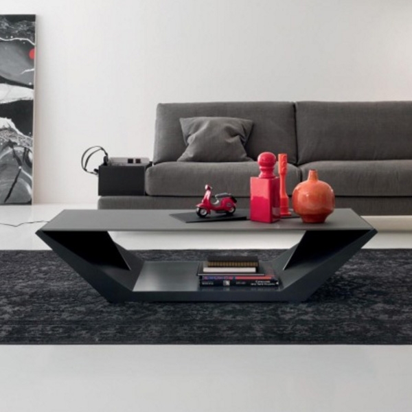Coffee Table featuring Floating Glass Base. Floating wood coffee table design.