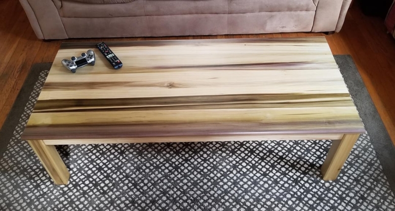 Coffee Table Industrial Modern Hairpin Legs Live Edge Matte Finish