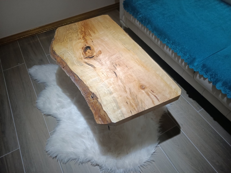 Coffee Table Live Edge Poplar Wood Hairpin Legs Rustic Modern
