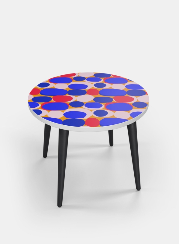 Coffee Table Modern Black Tripod Legs Round Wooden Top Minimalist Scandi