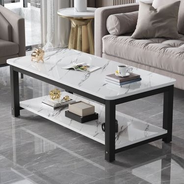 Coffee Table, Organic Pebble Shape, Stone-Like Texture, Low Profile Base