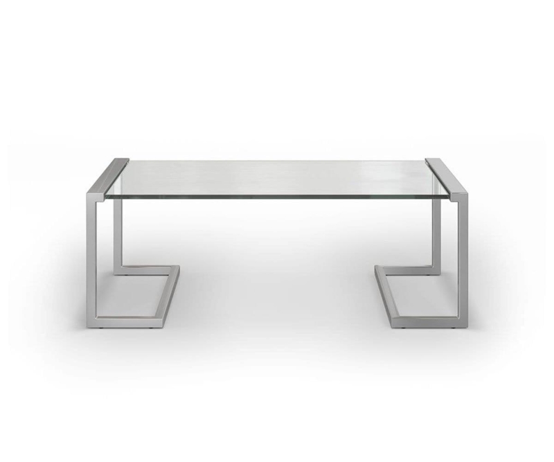 Coffee Table Rectangular Blonde Wood Tone Slab Base Minimalist