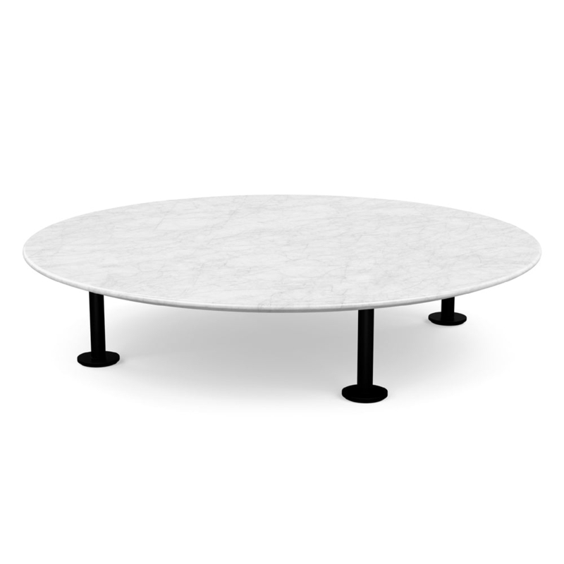Coffee Table Round Stone Like Top on Tripod Base