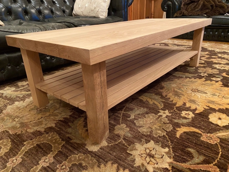 Coffee Table Rustic Modern Natural Wood Thick Slab Legs