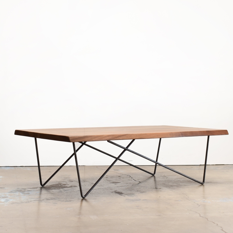 Coffee Table Scandinavian Wood with Soft Rounded Edges and Lower Shelf