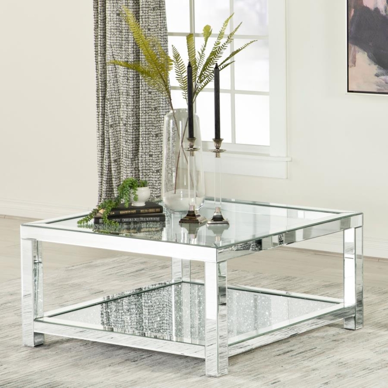 Coffee Table Set Nesting Round Glass Tops Black Geometric Frames