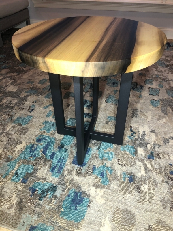 Coffee Table Set Three Piece Live Edge Rainbow Poplar Hairpin Legs