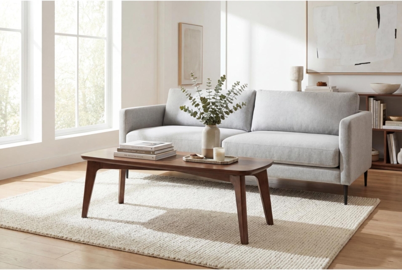 Coffee Table Set with Nesting Design, Stone-Like Finish, Minimalist