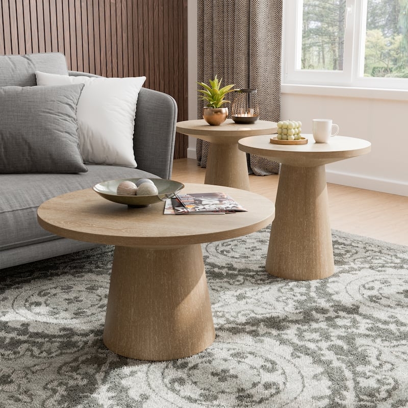Coffee Table Set X-Frame Design Espresso Finish Contemporary