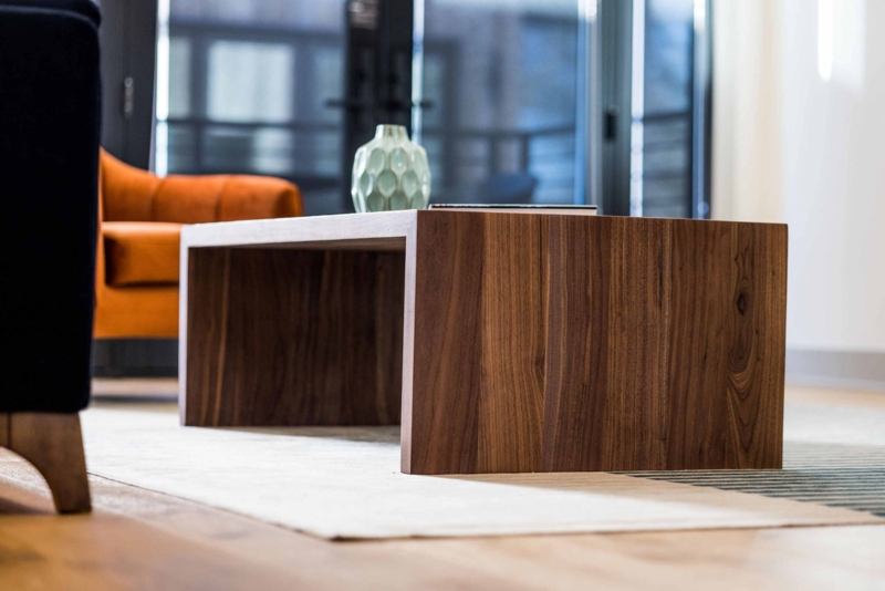 Coffee Table Waterfall Edge Live Edge Slab Modern Organic Living Room