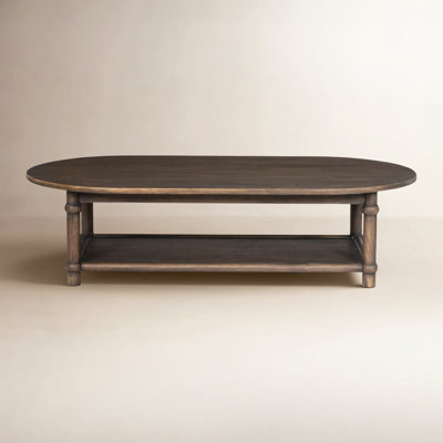 Coffee Table, Weathered Wood, Oversized Silhouette, Block Legs, Rustic