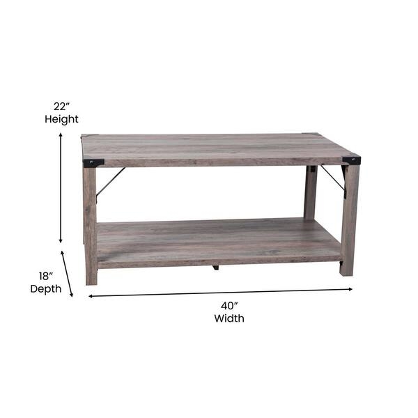 Coffee Table with Gray Wash Finish and Minimalist Silhouette