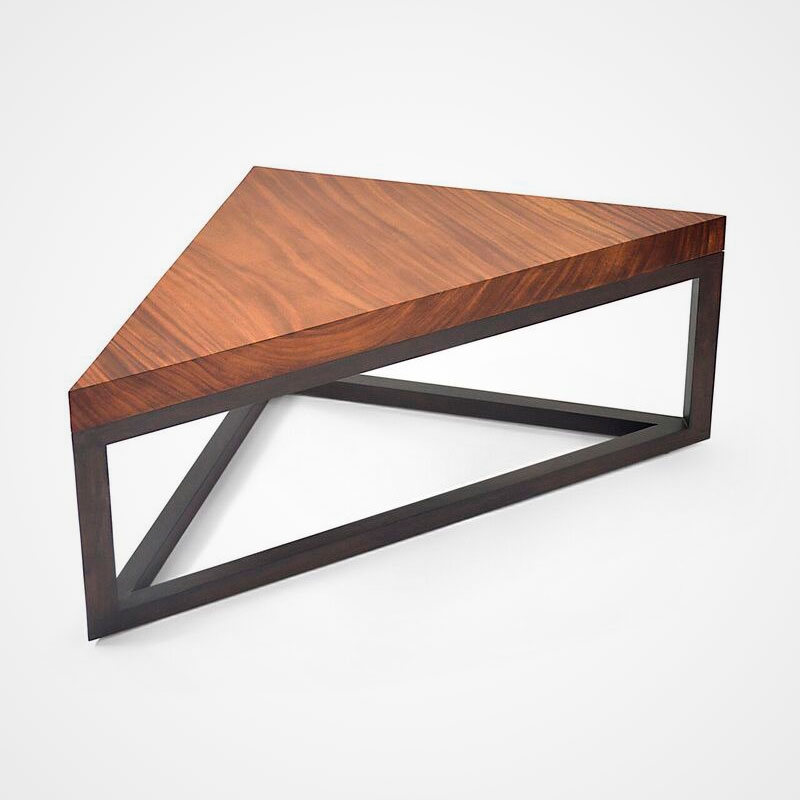 Coffee Table with Live Edge Slab Top and Dark Metal Tripod Legs