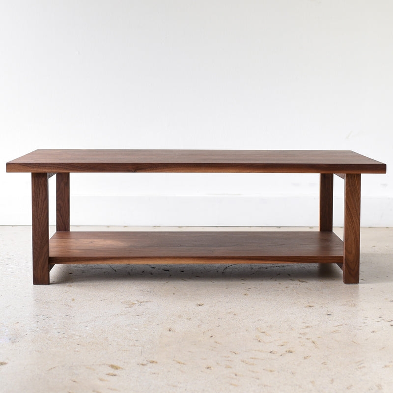 Coffee Table with Lower Shelf Natural Wood Grain Finish