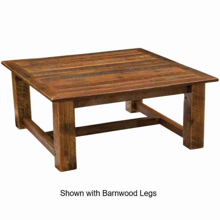 Coffee Table with Weathered Barnwood Look and Distinctive X-Brace Sides