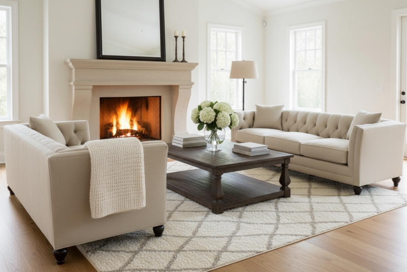 Compact Traditional Rolled Arm Loveseat Button Tufted Casters