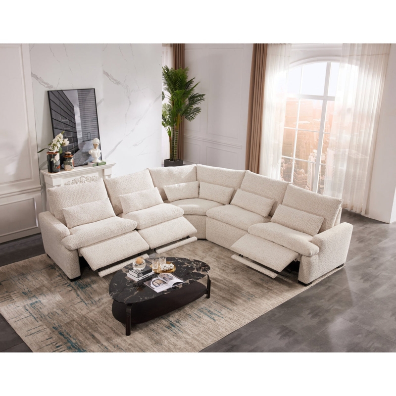 Contemporary Charcoal Woven Fabric Sectional with Wide Track Arms