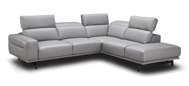 Contemporary Right Hand Facing Sectional Sofa with Tapered Metal Legs