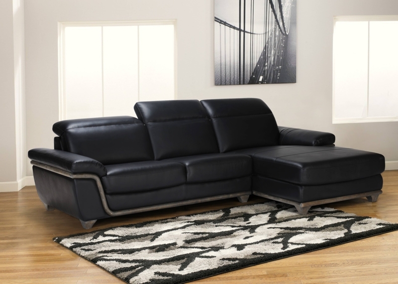 Contemporary Sectional Sofa featuring Ash Wood Accents and Shelving