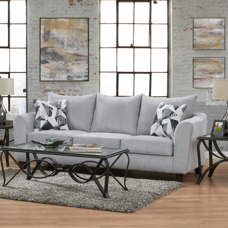 Contemporary Sofa with Herringbone Texture Fabric