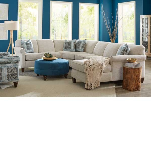 Cream Sectional Sofa Tight Back Track Arms Modern Minimalist