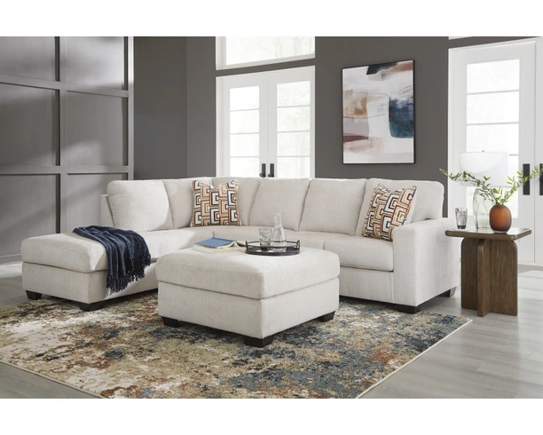 Cream Woven Sectional Sofa Left Facing Chaise Scatter Back Cushions
