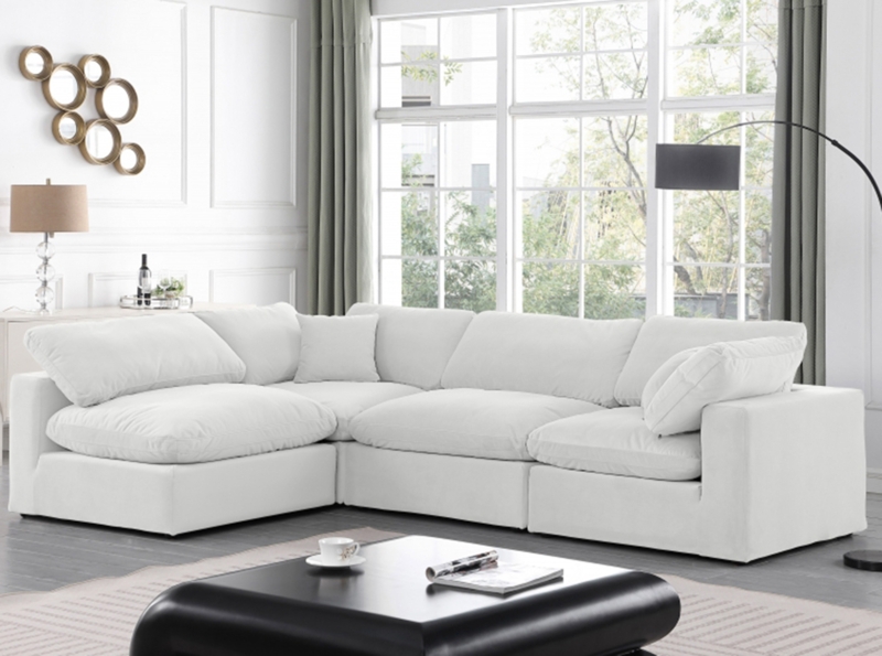 Curved Sectional Sofa Navy Velvet Gold Tapered Legs Modern Glam
