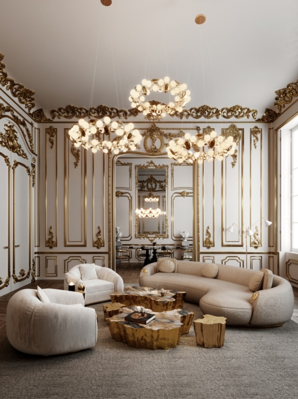 Curved Sofa Living Room: Cream Organic Silhouette