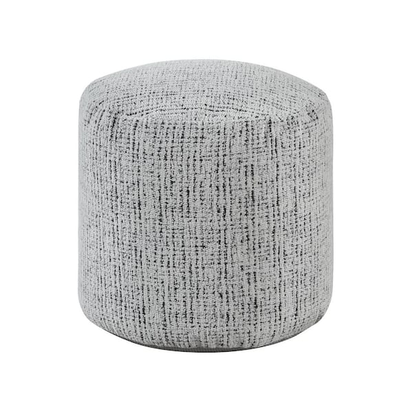 Cylindrical Pouf Multicolor Woven Pattern, Bohemian Style Ottoman