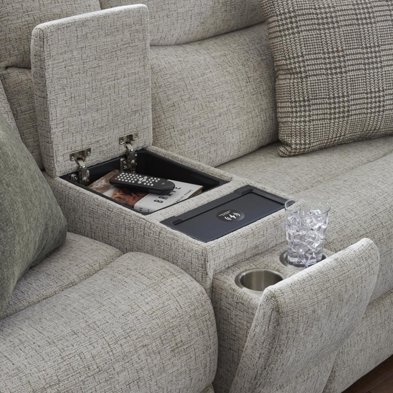 Dark Charcoal Power Reclining Sectional with Split Back Cushions