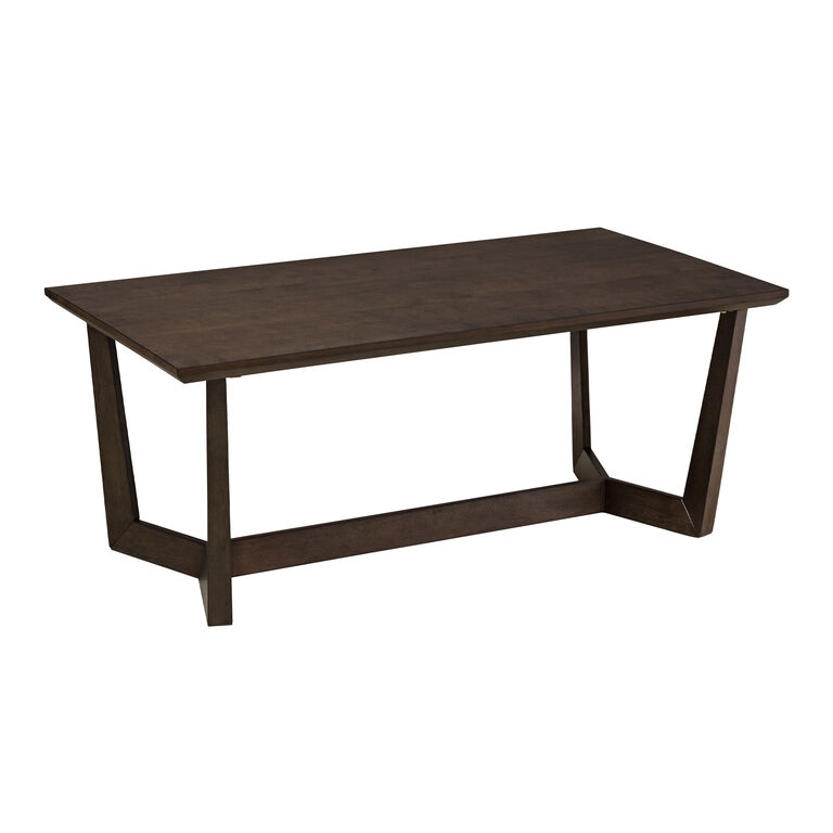 Dark Walnut Trestle Coffee Table with Substantial Silhouette