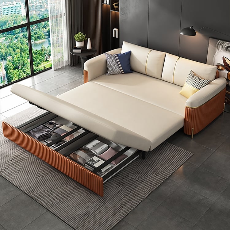 Daybed Sleeper Sofa Wooden Base Bolster Pillows Pull Out Trundle