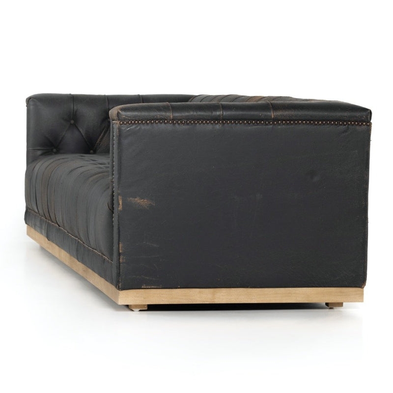 Deep Seating Low Profile Sofa with Oversized Track Arms in Black